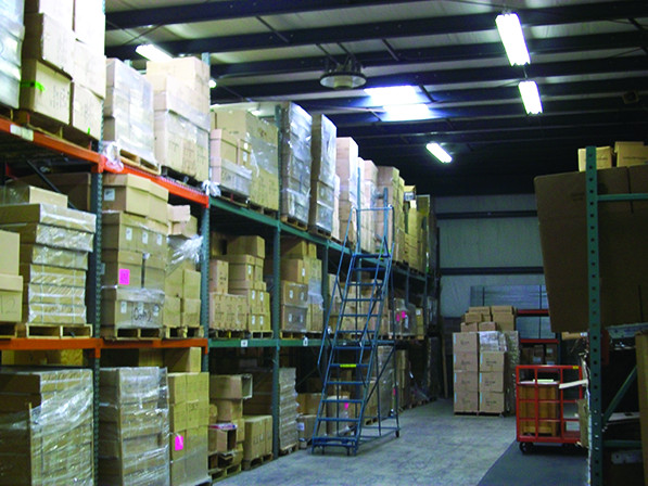 Shelved freight inside the USX warehouse